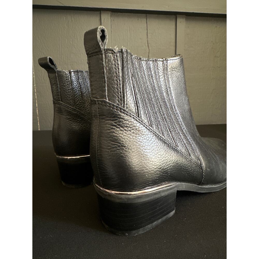 MARC FISHER Missir Black Leather Chelsea Boots Block Heel Pointed Toe Size 6 - Picture 6 of 13